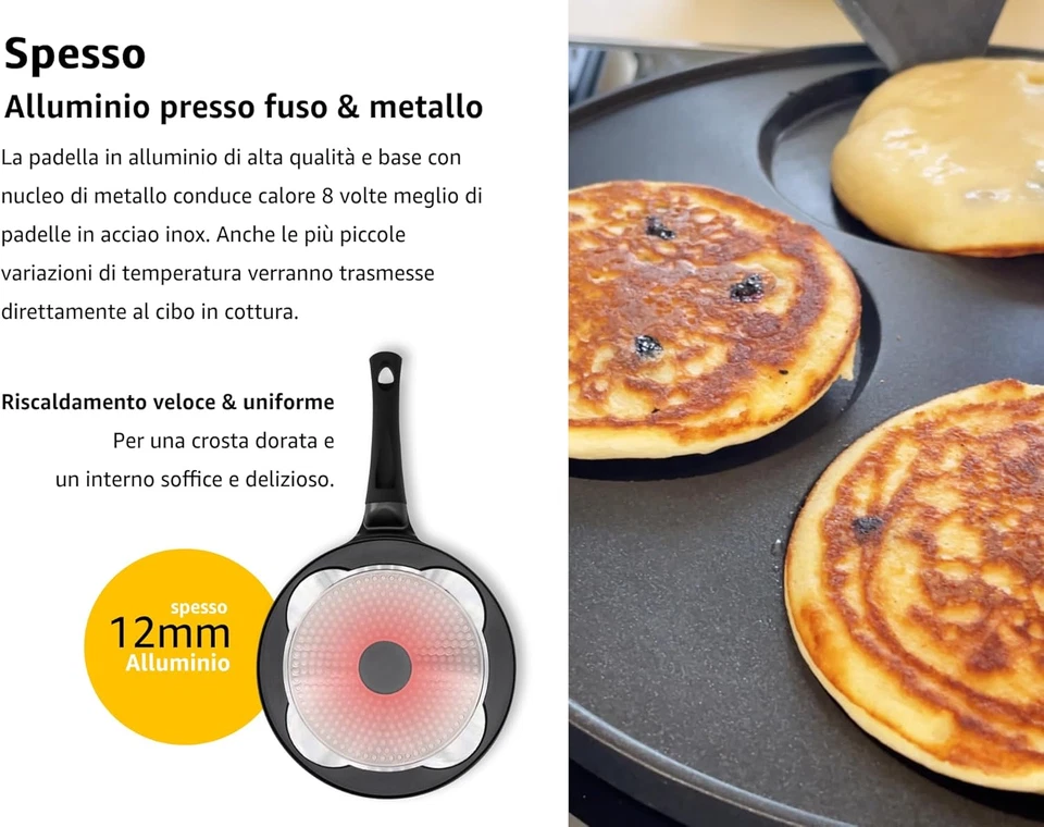 Padella Pancake a Induzione - Ø26Cm Padella per Pancake Antiaderente| per Fornel - Immagine 4 di 4