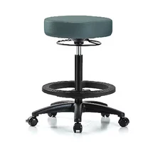 Bench Stool, Hi, Vinyl, Bf, Casters, Blu, Br-Vhbso-Rg-Bf-Rc-8546