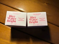 Lot/2 NIB The Face Shop Rice Water Bright Vegan Cream - Instant Moisturization