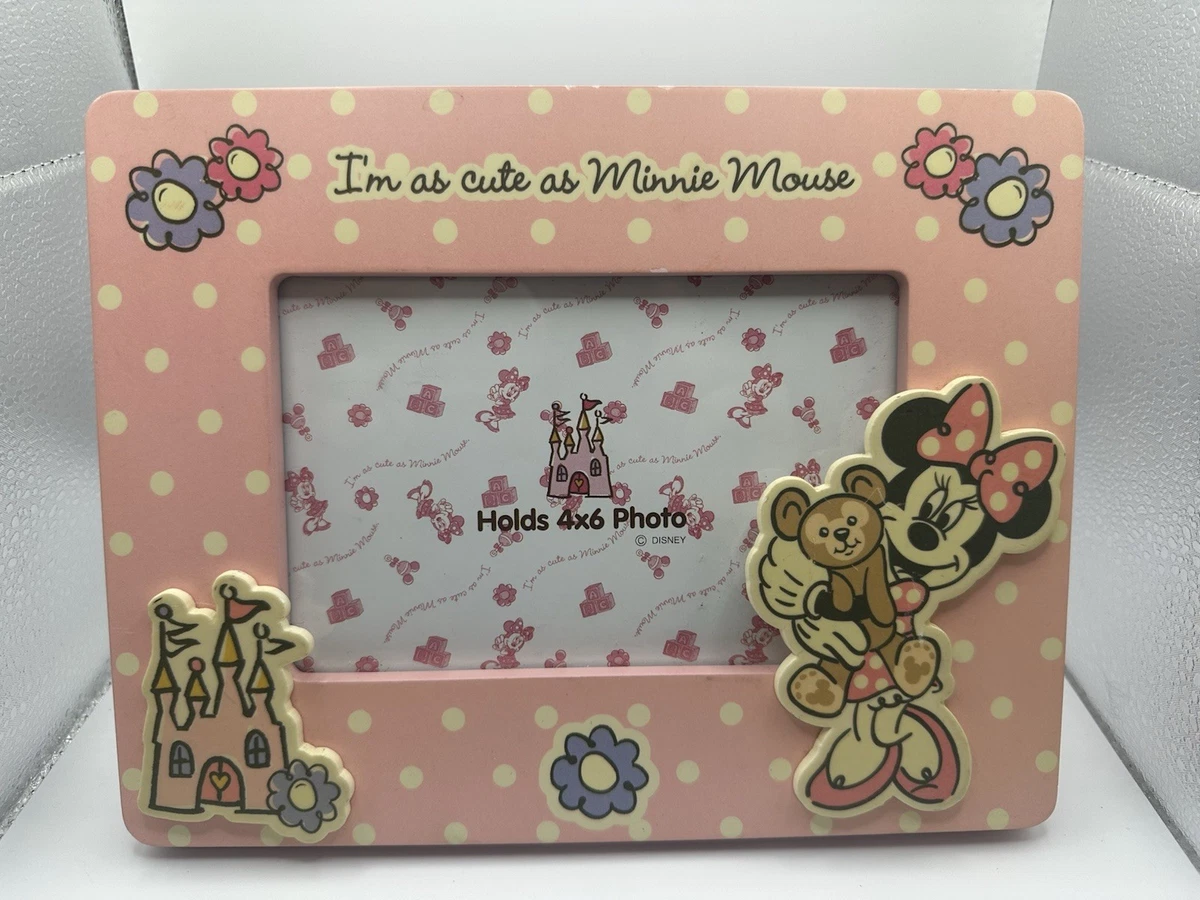 写真たて　Disney Parks Minnie Bow Frame Disney Parks Minnie Mouse XOXO White Red Dots Photo Frame New With