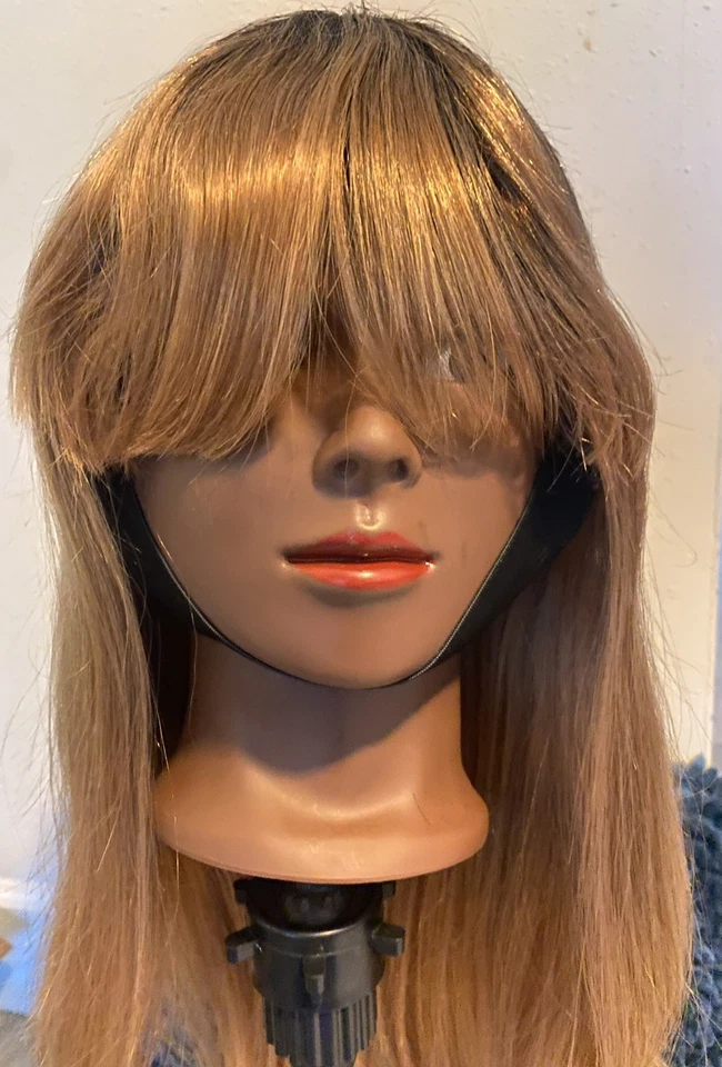 Peluca de cabello humano larga recta marrón miel - 14 pulgadas Foto 3 de 4