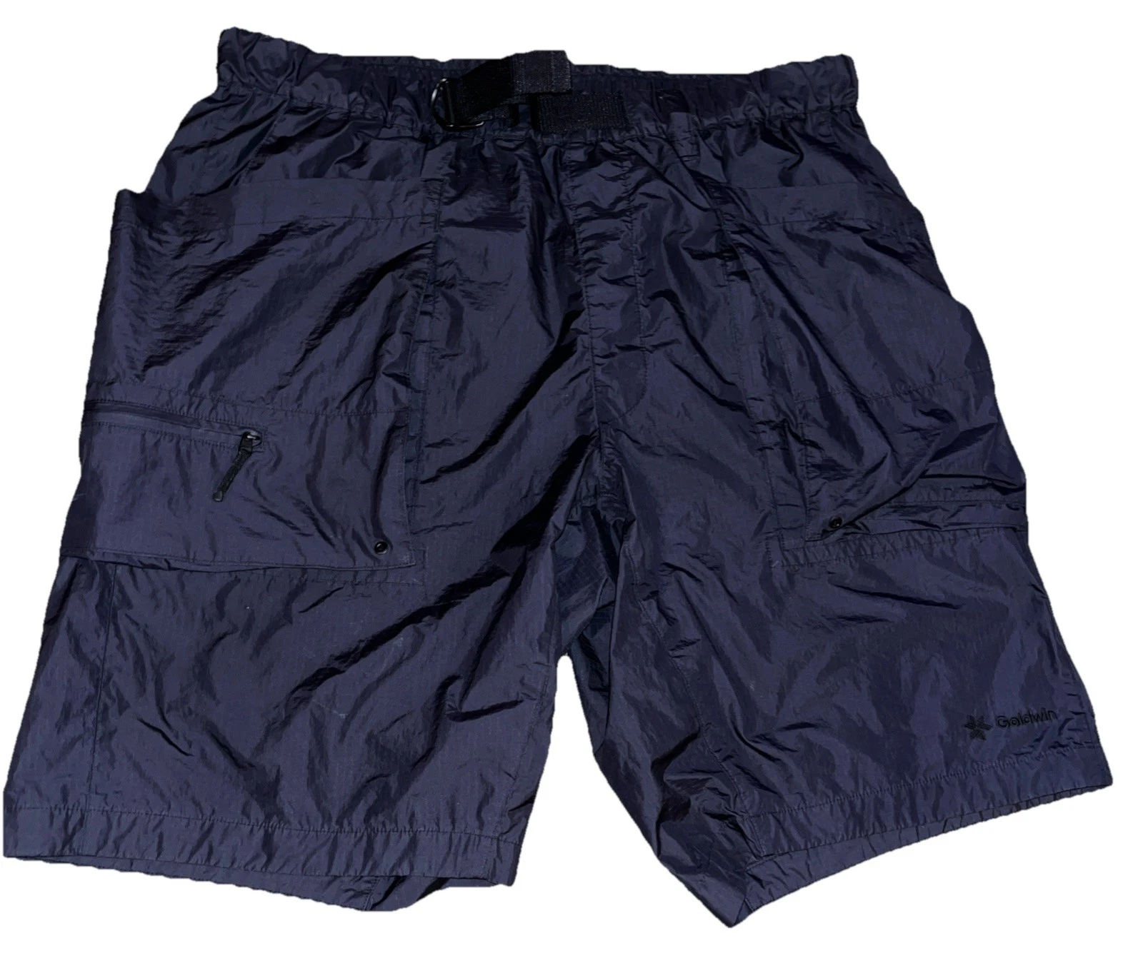 Goldwin Japan Ripstop Lite Cargo Hiking Shorts Elastic Belted Mens L Minimalist