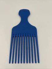 Vintage Goody Hair Pick Textured Plastic Handle Lift Comb 6.5" Royal Blue