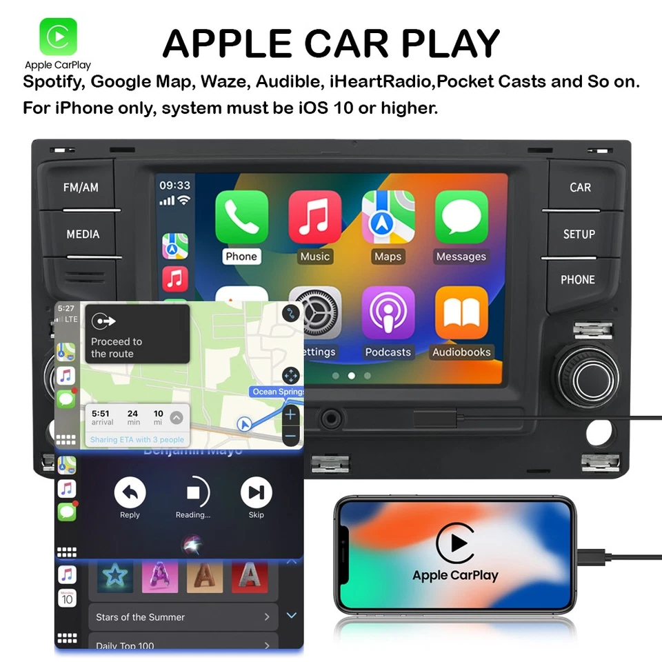 NONAME 5GD035280B Carplay Android Auto Car Radio Stereo For MQB VW Golf MK7 2013 - Image 4 of 4
