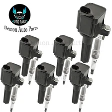 6pcs Ignition Coil and Spark Plug For 2006-2009 Chevrolet Trailblazer 4.2L L6