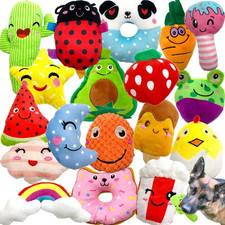 18 Pack Dog Squeaky Toys Cute Stuffed Pet Plush Puppy Chew for Small Medium Pets