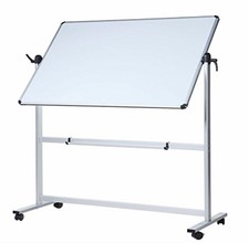 VIZ-PRO Double-Sided Magnetic Mobile Whiteboard 72x40in Rotating Lockable