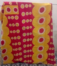 Vintage Kantha Quilt Indian Handmade Bedspread Cotton Blanket Gudari Ralli Throw