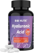 Hyaluronic Acid Supplements - 250mg Pure with Vitamin C &... 