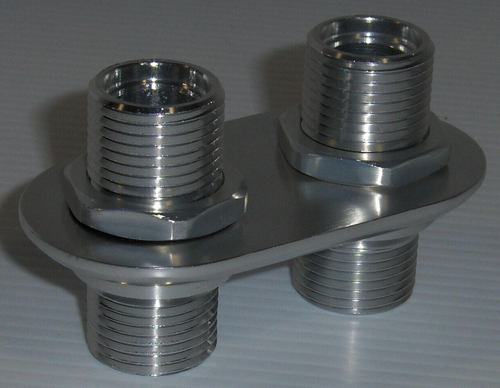 2) Aluminum A/C Air Condition Heater Hose Firewall Bulkheads #6 #10 Fittings - Picture 4 of 5