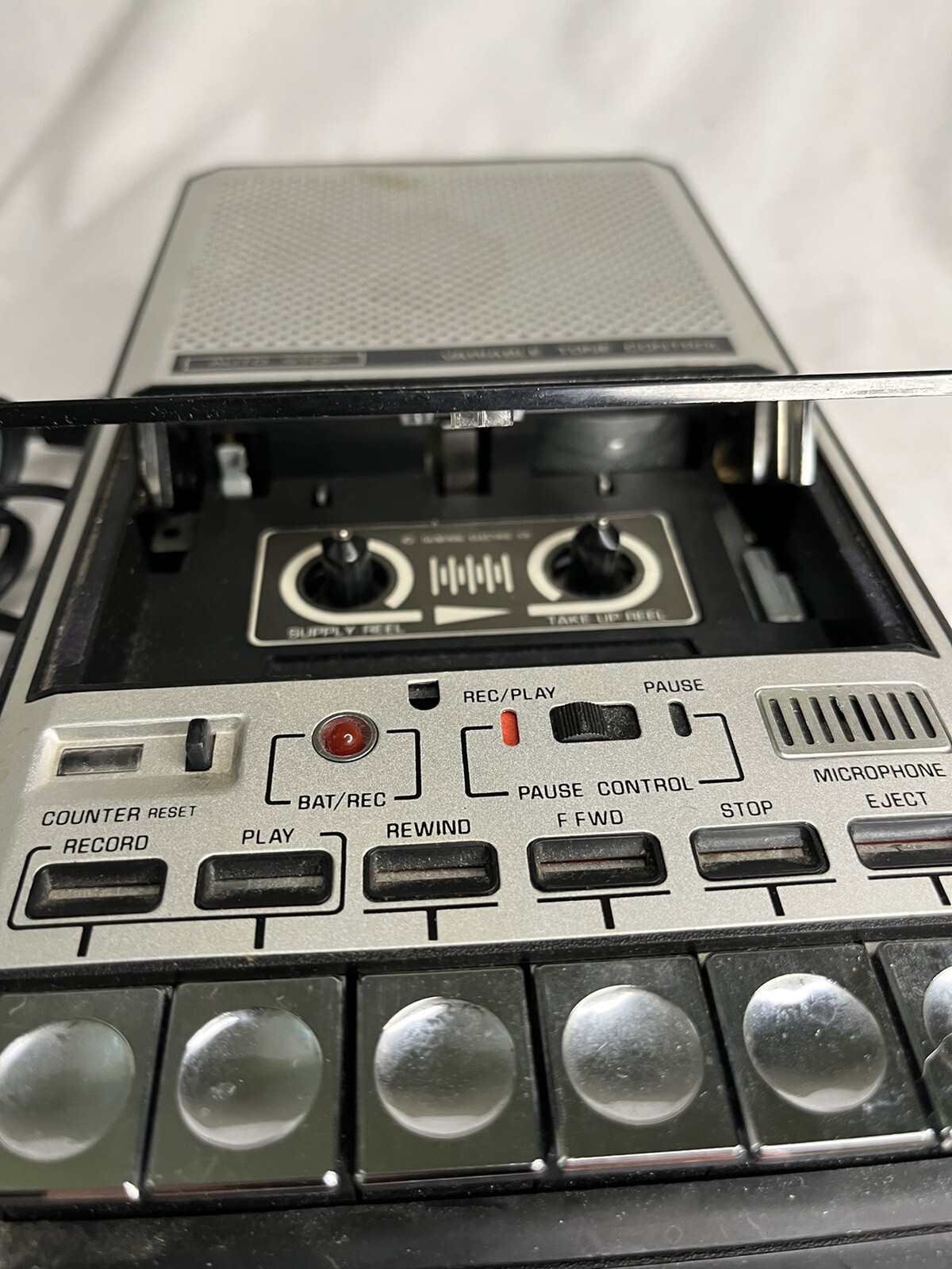 Vintage General Electric 3-5153A Portable Cassette Tape Recorder Player Works