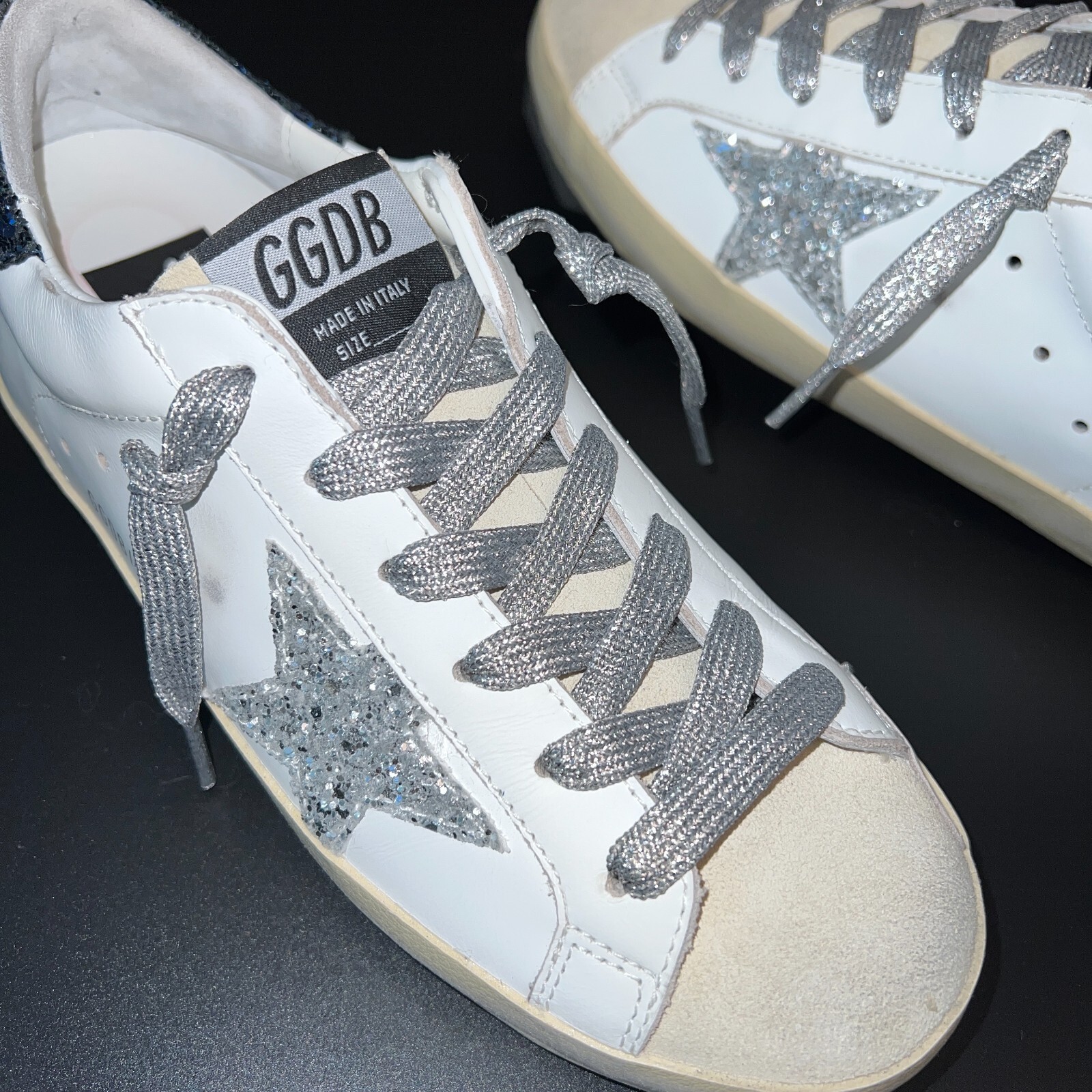Silver Metallic Shoelaces replacement fit Golden Goose Sneakers eBay