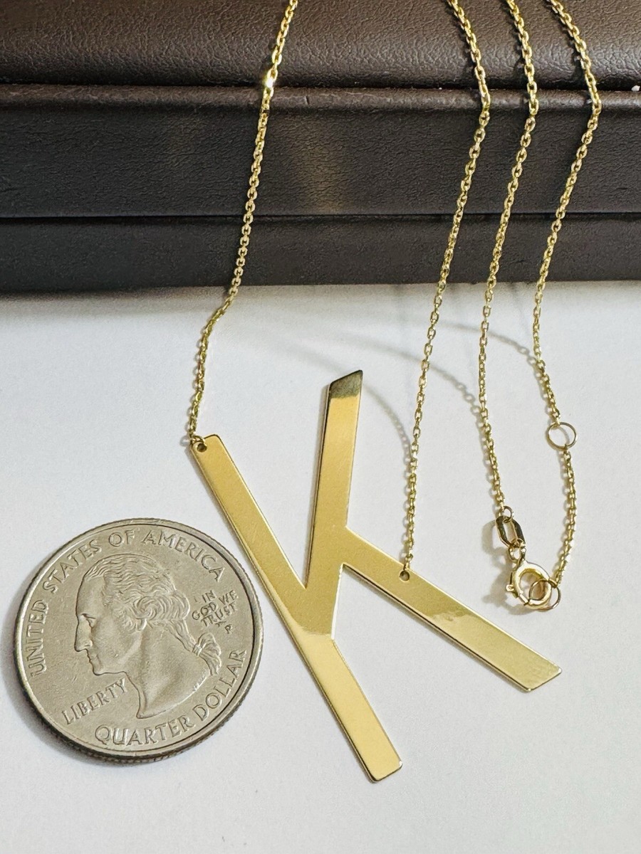 アクセサリー 18K (750) saudi gold 18K 18Ct 750 Real Fine Saudi Gold 16.5”/ 17.5” long Letter K