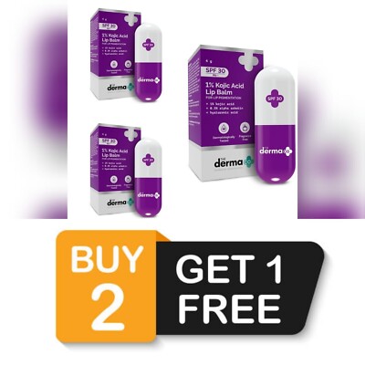 The Derma Co 1% Kojic Acid Lip Balm SPF 30 PA+++ (4g) BUY 2 GET 1 FREE Dark Lips