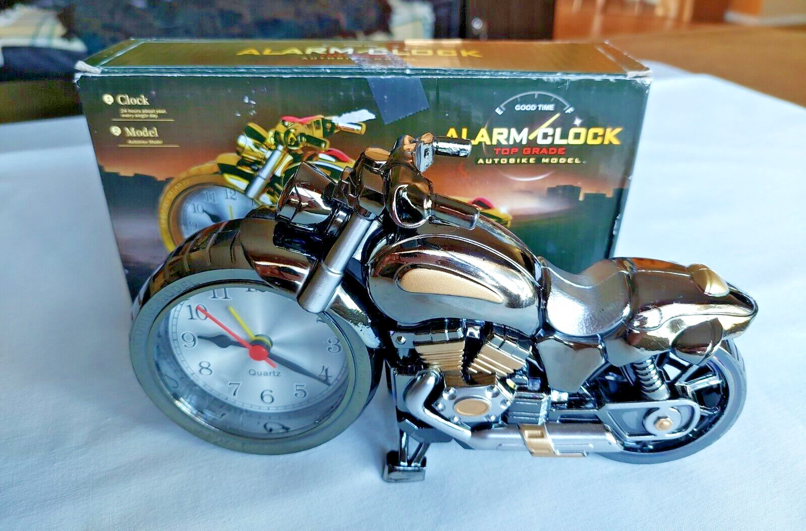 Motorcycle Alarm Clock Good Time Top Grade Auto-bike Model #PF168C New Battery