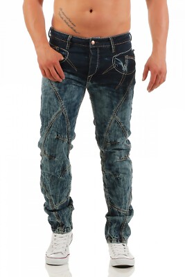 CIPO & BAXX - CD-289 - Regular Fit - dicke Naht - Herren Blau Jeans Hose