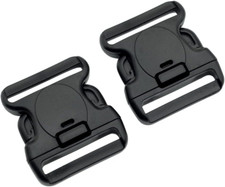 Replacement Buckle System for 2-1/4In Duty Belt, Triple Lock,2-Pack, Black