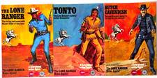 LONE RANGER MARX TOYS COLLECTION X 3- LONE RANGER,TONTO,BUTCH POSTERS,ADVERT.