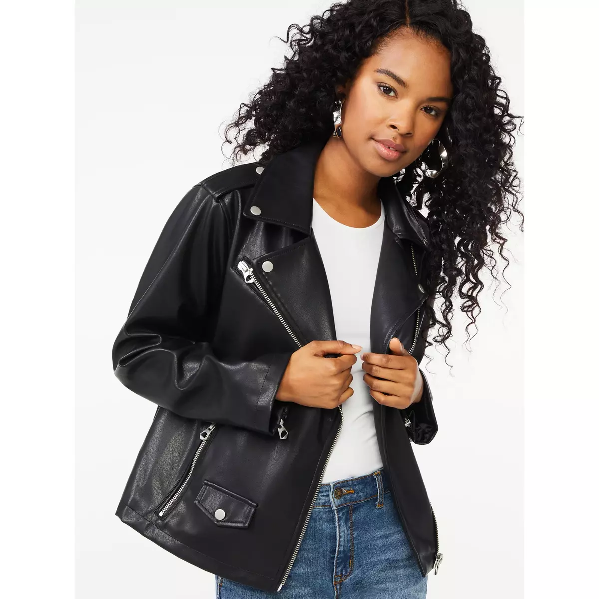 YOURS Plus Size Faux Leather Biker Jacket