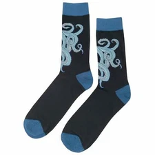 NWT Blue Octopus Dress Socks Novelty Men 8-12 Black Crazy Fun Sockfly
