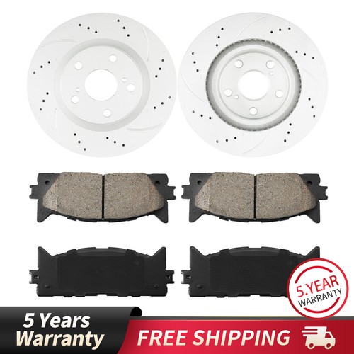 296mm Front Brake Drilled Disc Rotors + Ceramic Pads For Lexus ES300h 2013-2018