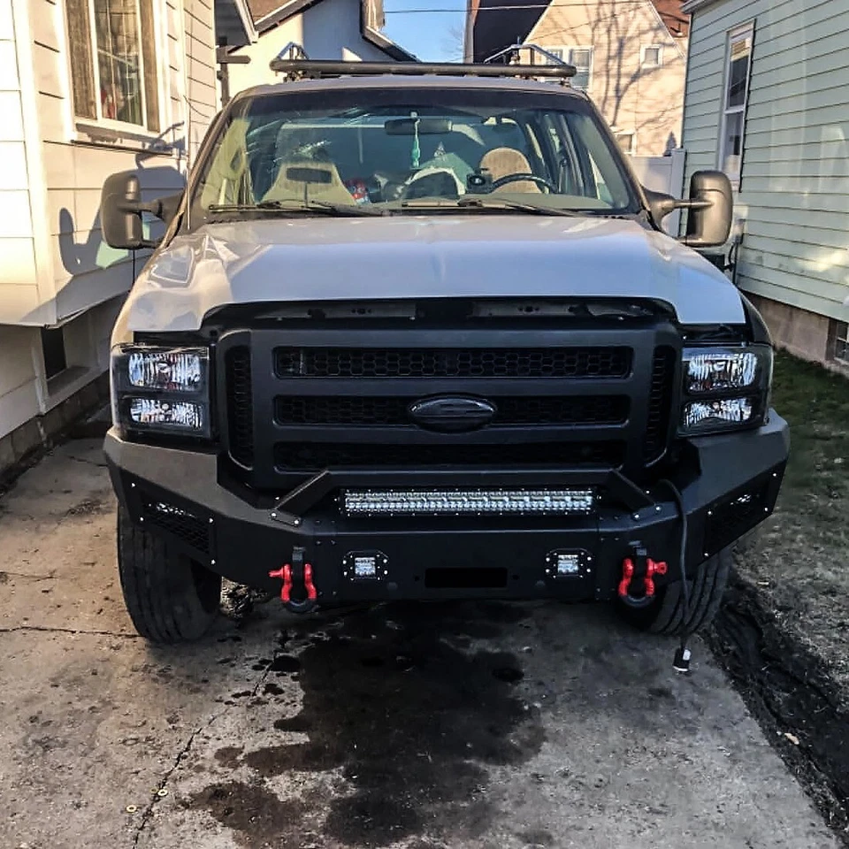Vijay For 2005-2007 Ford F250 F350 Front Bumper Steel w/Winch Plate & Lights Foto 4 de 4