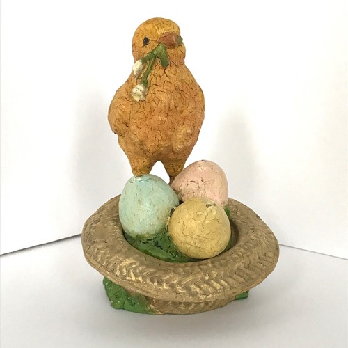 Bethany Lowe Retired Box Easter Chick Standing On a Hat Full Of