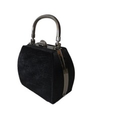 Black Satin Party Clutch Purse Handbag