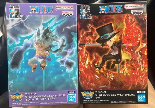 One Piece World Collectable Figure SPECIAL Monkey D. Luffy Gear 5 Sabo Set New