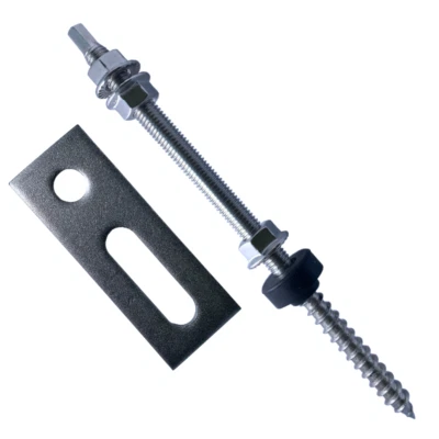 NORM-GENAU Stockschrauben M10 EPDM Dichtung 250mm Adapterplatte Edelstahl Solar PV NEU