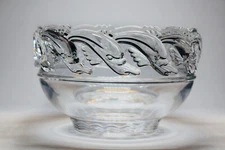 Tiffany & Co. Art Crystal Bowl With Wave and Dolphin Motif