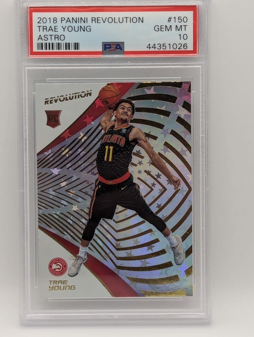 TRAE YOUNG 2018 PANINI REVOLUTION ASTRO #150 ROOKIE RC HAWKS PSA 10 GEM MINT