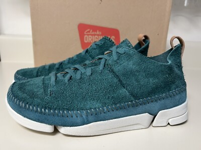 Clarks Trigenic Flex Teal Green Suede Vibram Soles W/box (Size 7.5