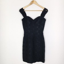 Mori Lee by Madeline Gardner Womens Size 8 Black Lace Mini Sheath Dress Event