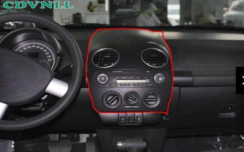 Cubierta de interruptor de CA central roja brillante para Volkswagen Beetle 2001-2005 Foto 3 de 4