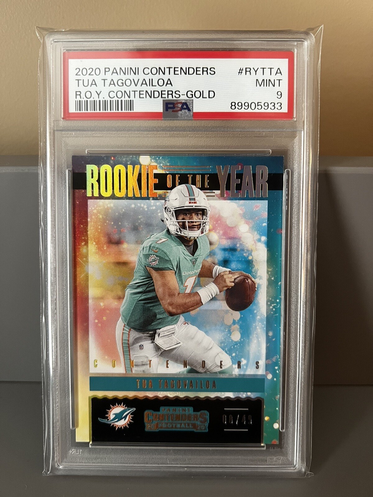 Tua Tagovailoa Panini Contenders Rookie of the Year Contenders #RYTTA Gold
