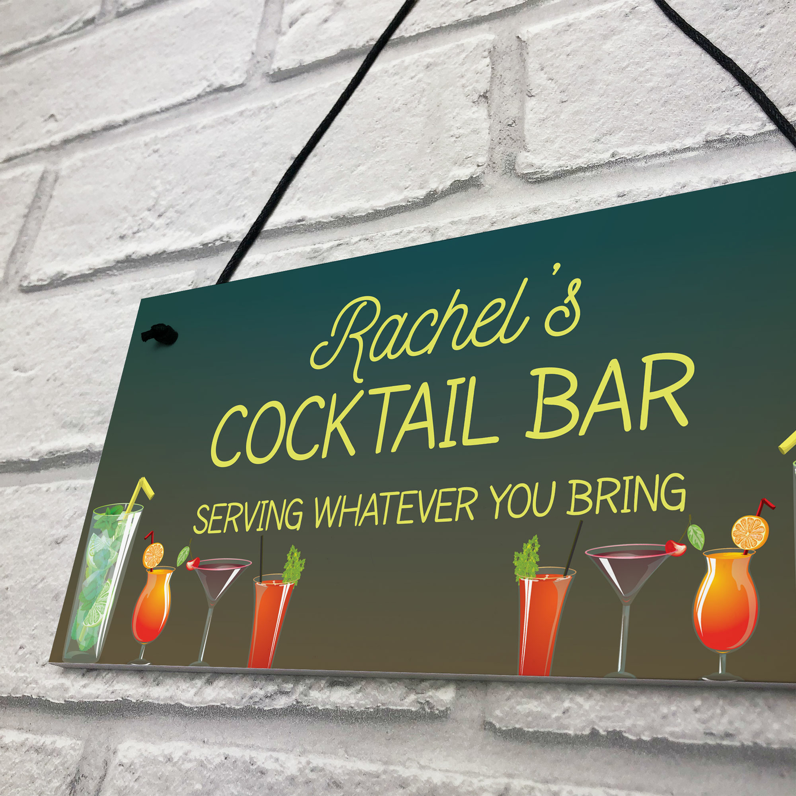 Personalised Cocktail Bar Sign For Your Home Novelty Alcohol Gifts Man