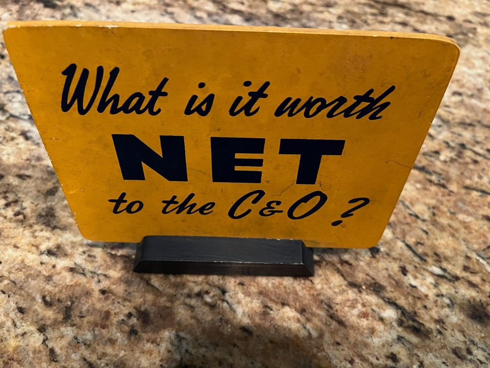 Vintage rare C&O RR wooden sign w/display stand eBay