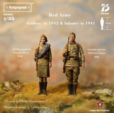 KATYAGRAD MINIATURES 1:35 KG35020 RED ARMY ARTILLERY INFANTRY 2 FIGURES