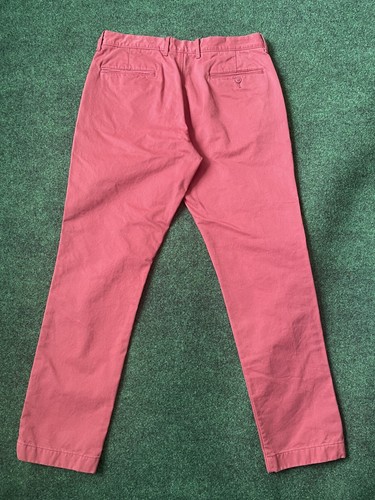 Pantalon J Crew homme 33x32 rameur rouge corail toujours chino preppy coton coloré - Photo 2/5
