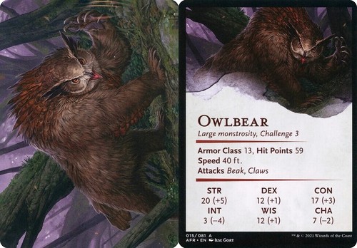 Regular Art Series OWLBEAR mtg Adventures in The Forgotten Realms