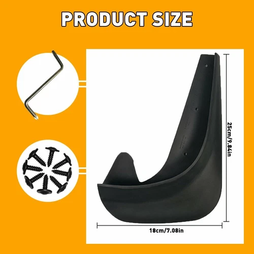 EVA Plastic Wearing Mud Flaps Splash Guards Fit For Car Front & Rear Fender 4PCS - Bild 3 von 9