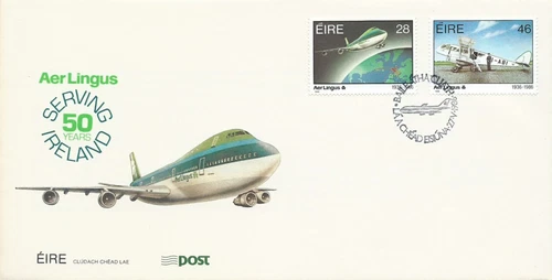 Ireland 1986  Aer Lingus FDC Golden Jubilee of National Airline Robert Ballagh
