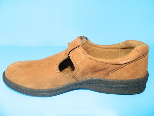 NUEVOS DR SCHOLLS Mujer Talla 6 Cuero Marrón Velcro Mocasín Informal Zapatos Cómodos - Imagen 2 de 7