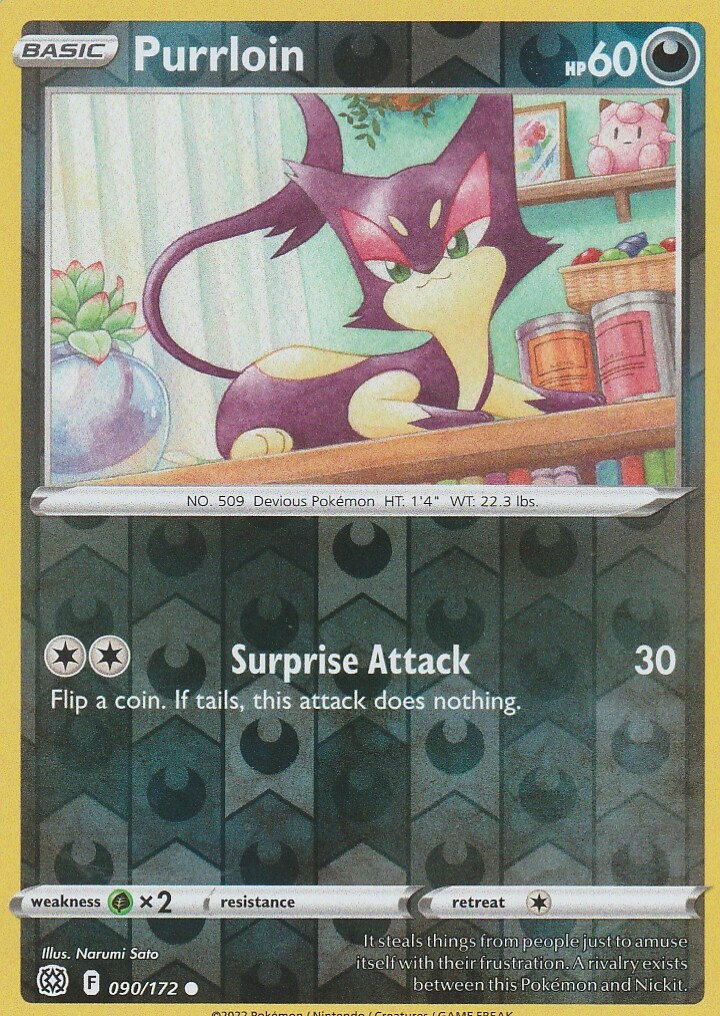 Purrloin 90/172 Pokemon Brilliant Stars Reverse Holo