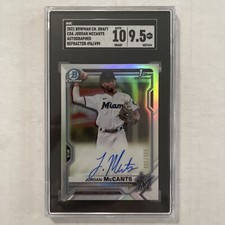 2021 Bowman Chrome Jordan McCants Refractor Auto /499 SGC 10/9.5 - Marlins