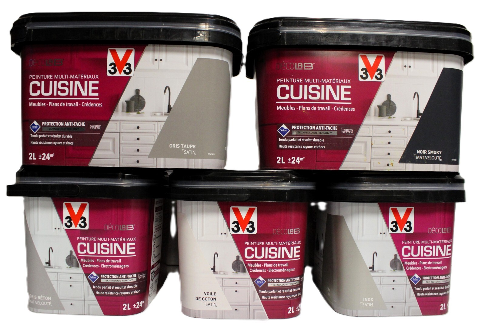 Peinture V33 Multi-Matériaux Cuisine haute résistance aux taches 2L