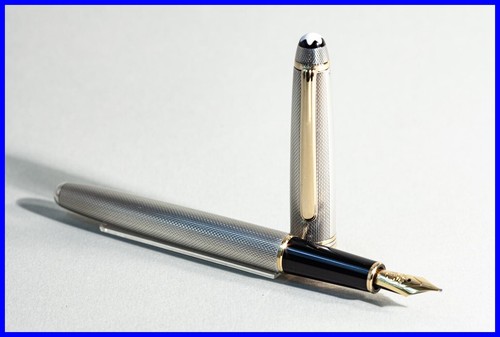 1970er Solitaire Montblanc 925 Silver Master Piece Fountain Pen 1446 M 18K Gold - Picture 3 of 7