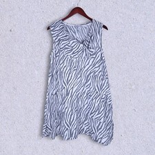Match Point Womens Zebra Print Linen Tunic Dress M