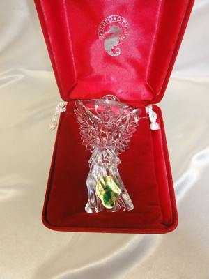 Waterford Crystal Peace Angel Original Box W/Pouch EXC Made In Ireland Sticker